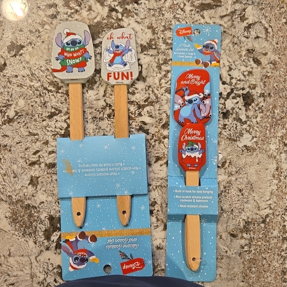 Stitch Christmas silicone spatula and spoon sets NEW. Price for both
